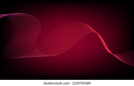 Abstract wave element for design. Digital frequency track equalizer. Stylized line art background. Colorful shiny wave with lines created using blend tool. Curved wavy line, smooth stripe. Vector.