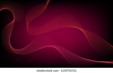 Abstract wave element for design. Digital frequency track equalizer. Stylized line art background. Colorful shiny wave with lines created using blend tool. Curved wavy line, smooth stripe. Vector.