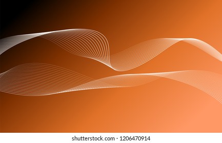 Abstract wave element for design. Digital frequency track equalizer. Stylized line art background. Colorful shiny wave with lines created using blend tool. Curved wavy line, smooth stripe Vector