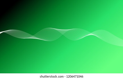 Abstract wave element for design. Digital frequency track equalizer. Stylized line art background. Colorful shiny wave with lines created using blend tool. Curved wavy line, smooth stripe Vector