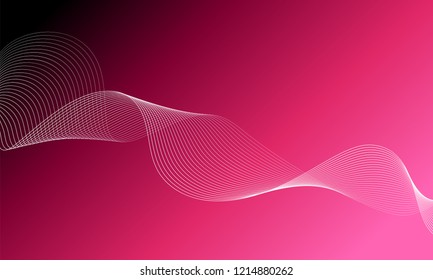 Elemento de onda abstracta para el diseño. Ecualizador de pista de frecuencia digital. Fondo artístico estilizado. Onda brillante colorida con líneas creadas con herramienta de mezcla. Línea ondulada curvada, vector de banda lisa