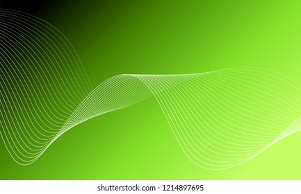 Abstract wave element for design. Digital frequency track equalizer. Stylized line art background. Colorful shiny wave with lines created using blend tool. Curved wavy line, smooth stripe Vector