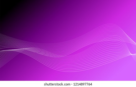 Abstract wave element for design. Digital frequency track equalizer. Stylized line art background. Colorful shiny wave with lines created using blend tool. Curved wavy line, smooth stripe Vector
