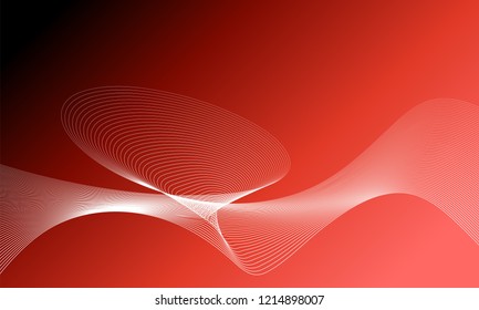 Abstract wave element for design. Digital frequency track equalizer. Stylized line art background. Colorful shiny wave with lines created using blend tool. Curved wavy line, smooth stripe Vector