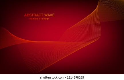 Abstract wave element for design. Digital frequency track equalizer. Stylized line art background. Colorful shiny wave with lines created using blend tool. Curved wavy line, smooth stripe Vector