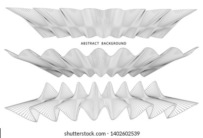 Abstract wave element for design. Digital frequency track equalizer. Stylized line art background. Vector