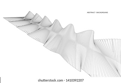 Abstract wave element for design. Digital frequency track equalizer. Stylized line art background. Vector
