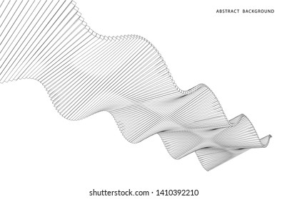Abstract wave element for design. Digital frequency track equalizer. Stylized line art background. Vector