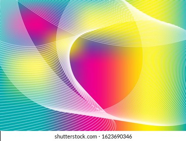 Abstract wave element for design. Digital frequency track equalizer. Stylized line art in colorfull background.