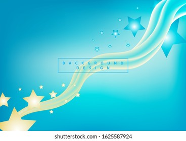 Abstract wave element for design. Digital frequency track equalizer. Stylized star wave in blue background.
