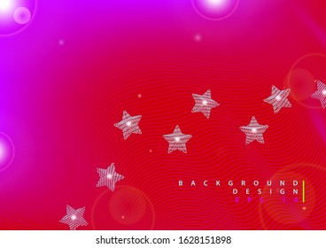 Abstract wave element for design. Digital frequency track equalizer. Stylized star in wave with red pink background.