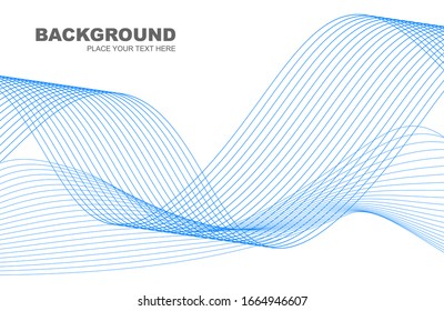 Abstract wave element for design. Digital frequency track equalizer. Stylized line art on white background. Vector illustration.