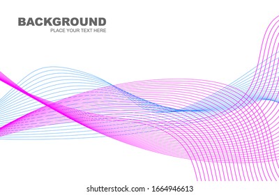 Abstract wave element for design. Digital frequency track equalizer. Stylized line art on white background. Vector illustration.