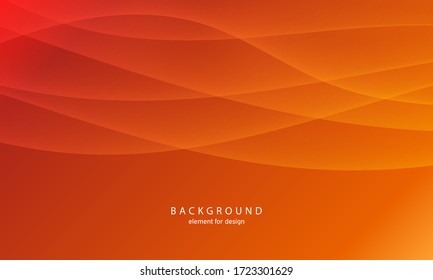 Abstract wave element for design. Digital frequency track equalizer. Stylized line art background. Colorful shiny wave with lines created using blend tool.Curved wavy line, smooth stripe Vector Orange