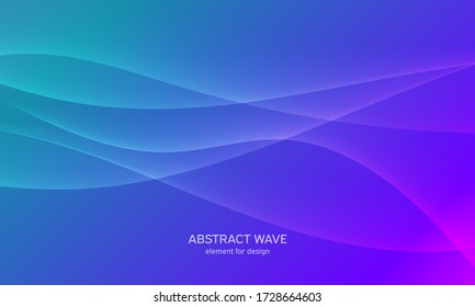 Abstract wave element for design. Digital frequency track equalizer. Stylized line art background. Colorful shiny wave with lines created using blend tool.Curved wavy line, smooth stripe Vector Purple