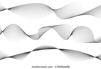 Abstract wave element for design. Digital frequency track equalizer. Stylized line art background.business background lines wave abstract stripe design Geometric abstract composition. black and white.