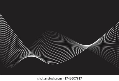 Abstract wave element for design. Digital frequency track equalizer. Stylized line art background.abstract wave thin curved lines graphic background for design gray,Vector illustration EPS 10.