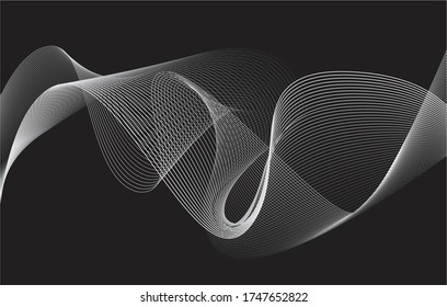 Abstract wave element for design. Digital frequency track equalizer. Stylized line art background.business background lines wave abstract stripe design Geometric abstract composition. black and white.