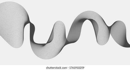 Abstract wave element for design. Digital frequency track equalizer. Stylized line art background. Vector