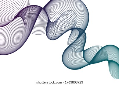 Abstract wave element for design. Digital frequency track equalizer. Stylized line art background. Vector