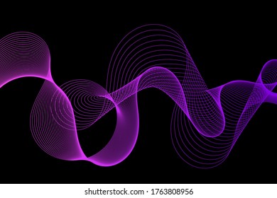 Abstract wave element for design. Digital frequency track equalizer. Stylized line art background. Vector