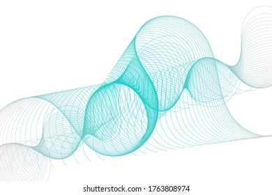 Abstract wave element for design. Digital frequency track equalizer. Stylized line art background. Vector