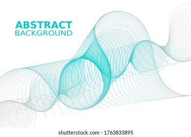 Abstract wave element for design. Digital frequency track equalizer. Stylized line art background. Vector
