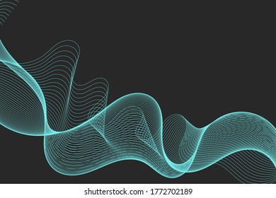 Abstract wave element for design. Digital frequency track equalizer. Stylized line art background. Vector