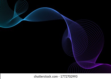 Abstract wave element for design. Digital frequency track equalizer. Stylized line art background. Vector