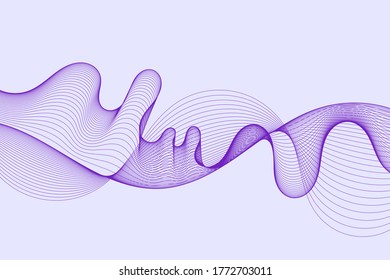 Abstract wave element for design. Digital frequency track equalizer. Stylized line art background. Vector