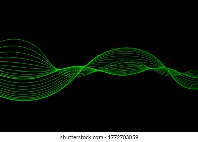 Abstract wave element for design. Digital frequency track equalizer. Stylized line art background. Vector