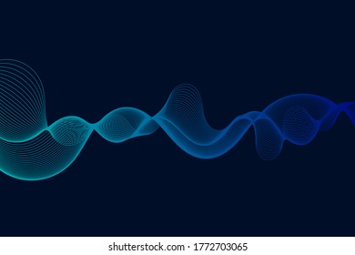 Abstract wave element for design. Digital frequency track equalizer. Stylized line art background. Vector