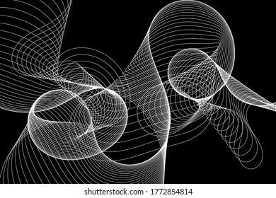 Abstract wave element for design. Digital frequency track equalizer. Stylized line art background. Vector
