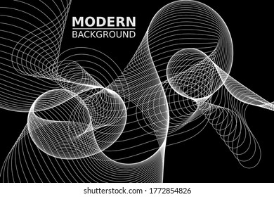 Abstract wave element for design. Digital frequency track equalizer. Stylized line art background. Vector