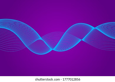 Abstract wave element for design. Digital frequency track equalizer. Stylized line art background. Vector