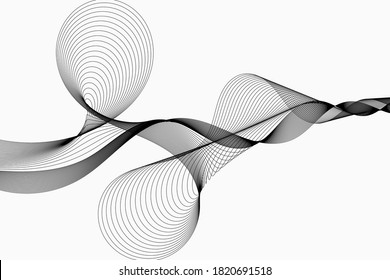 Abstract wave element for design. Digital frequency track equalizer. Stylized line art background. Vector illustration