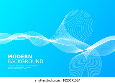 Abstract wave element for design. Digital frequency track equalizer. Stylized line art background. Vector illustration