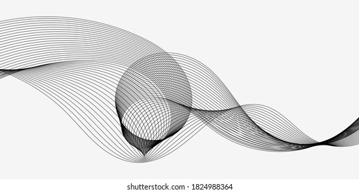 Elemento de onda abstracta para el diseño. Ecualizador de pista de frecuencia digital. Fondo artístico estilizado. Vector	