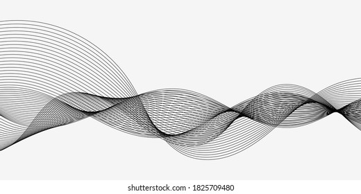 Abstract wave element for design. Digital frequency track equalizer. Stylized line art background. Vector	