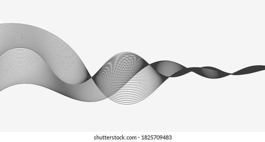 Abstract wave element for design. Digital frequency track equalizer. Stylized line art background. Vector	
