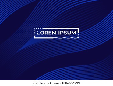 Abstract wave element for design. Digital frequency track equalizer. Stylized line art background. Vector illustration. Wave with lines created using blend tool. Curved wavy line, smooth stripe.