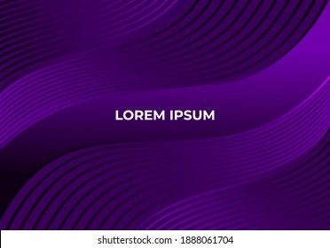 Abstract wave element for design. Digital frequency track equalizer. Stylized line art background. Vector illustration. Wave with lines created using blend tool. Curved wavy line, smooth stripe.