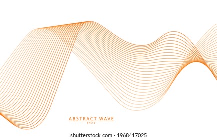 Abstract wave element for design. Digital frequency track equalizer. Stylized line art background. Vector Background. Wave with lines created using blend tool. Curved wavy line, smooth stripe