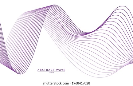 Abstract wave element for design. Digital frequency track equalizer. Stylized line art background. Vector Background. Wave with lines created using blend tool. Curved wavy line, smooth stripe