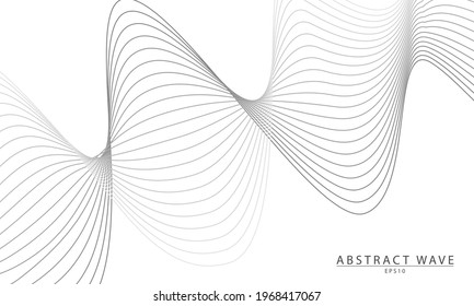 Abstract wave element for design. Digital frequency track equalizer. Stylized line art background. Vector Background. Wave with lines created using blend tool. Curved wavy line, smooth stripe