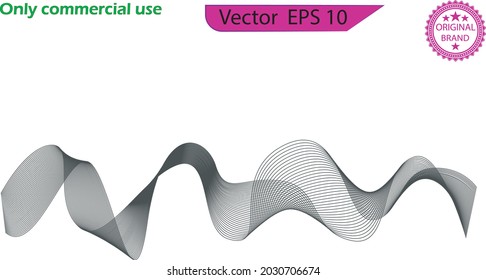 Abstract wave element for design. Digital frequency track equalizer. Stylized line art background.  Abstract wavy stripes on transparent background.