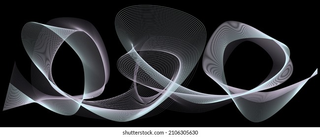 Elemento de onda abstracta para el diseño. Ecualizador de pista de frecuencia digital. Fondo de líneas de onda abstractas estilizadas. Ilustración vectorial. Línea ondulada curvada, banda lisa.