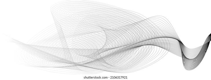 Abstract wave element for design. Digital frequency track equalizer. Stylized abstract wave lines background. Vector illustration. Curved wavy line, smooth stripe.