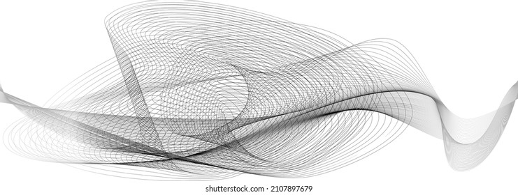 Abstract wave element for design. Digital frequency track equalizer. Stylized abstract wave lines background. Vector illustration. Curved wavy line, smooth stripe.