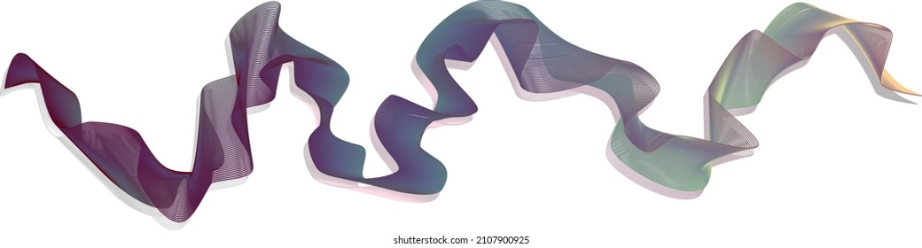Abstract wave element for design. Digital frequency track equalizer. Stylized abstract wave lines background. Vector illustration. Curved wavy line, smooth stripe.